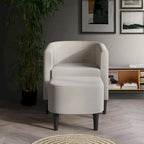 Fauteuil d'appoint avec pouf assorti en lin anthracite / rouge / gris / beige / bleu – 1 place