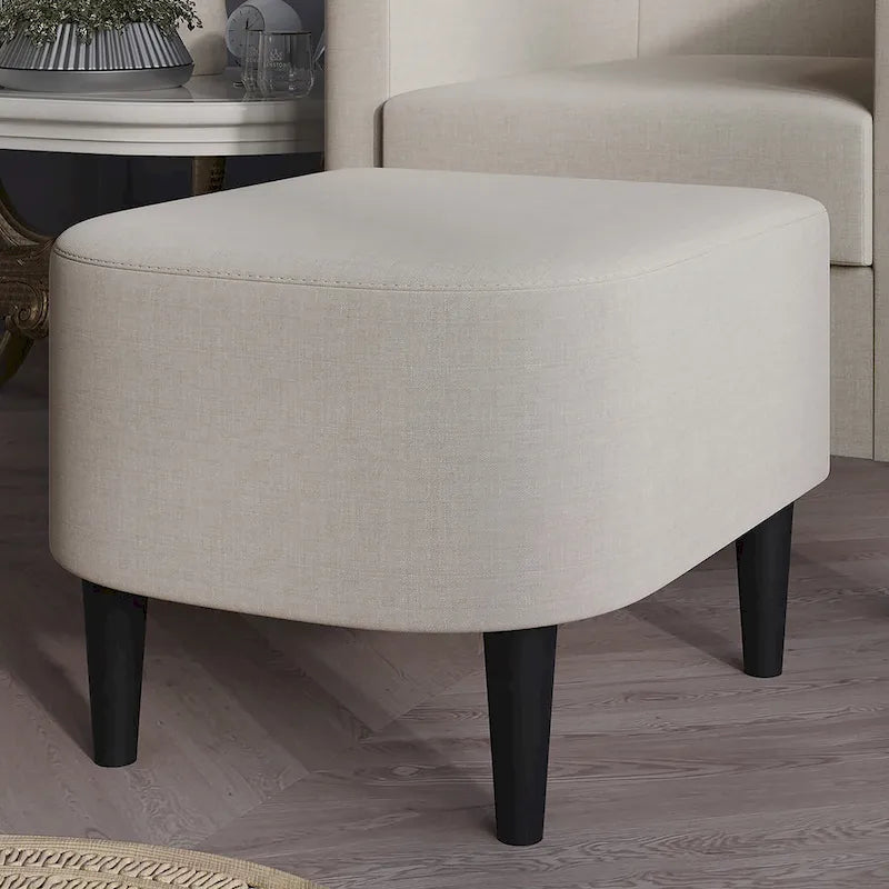 Fauteuil d'appoint avec pouf assorti en lin anthracite / rouge / gris / beige / bleu – 1 place