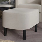 Fauteuil d'appoint avec pouf assorti en lin anthracite / rouge / gris / beige / bleu – 1 place