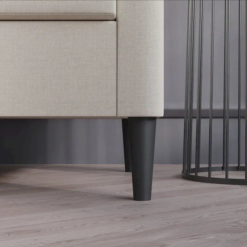 Fauteuil d'appoint avec pouf assorti en lin anthracite / rouge / gris / beige / bleu – 1 place