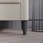 Fauteuil d'appoint avec pouf assorti en lin anthracite / rouge / gris / beige / bleu – 1 place