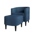Fauteuil d'appoint avec pouf assorti en lin anthracite / rouge / gris / beige / bleu – 1 place
