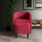 Fauteuil d'appoint avec pouf assorti en lin anthracite / rouge / gris / beige / bleu – 1 place