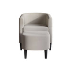 Fauteuil d'appoint avec pouf assorti en lin anthracite / rouge / gris / beige / bleu – 1 place