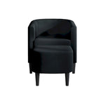 Fauteuil d'appoint avec pouf assorti en lin anthracite / rouge / gris / beige / bleu – 1 place