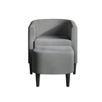 Fauteuil d'appoint avec pouf assorti en lin anthracite / rouge / gris / beige / bleu – 1 place