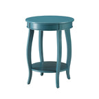 Table d'appoint à pieds galbés Round Top – Rouge / Bleu sarcelle / Blanc antique / Marron, Simple