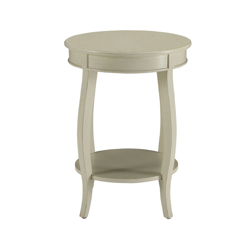 Table d'appoint à pieds galbés Round Top – Rouge / Bleu sarcelle / Blanc antique / Marron, Simple