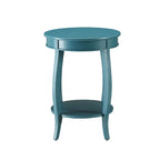 Table d'appoint à pieds galbés Round Top – Rouge / Bleu sarcelle / Blanc antique / Marron, Simple