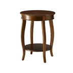 Table d'appoint à pieds galbés Round Top – Rouge / Bleu sarcelle / Blanc antique / Marron, Simple