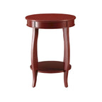 Table d'appoint à pieds galbés Round Top – Rouge / Bleu sarcelle / Blanc antique / Marron, Simple