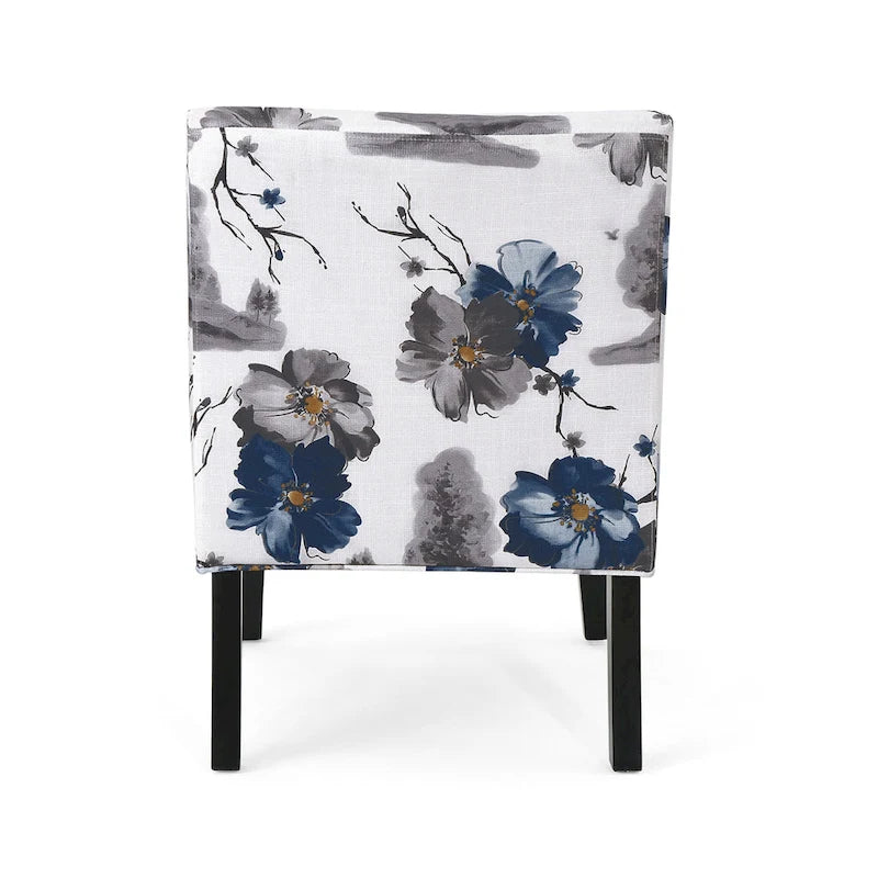 Fauteuil d'appoint contemporain en polyester avec pieds coniques en bois d'hévéa – 1 place