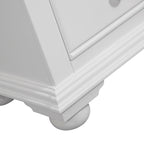 Commode triple à 7 tiroirs blanc antique avec miroir en option – Style côtier, usage familial
