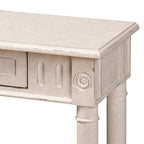 Console de Ferme Blanchie avec 1 Tiroir, Étagère Inférieure et Pieds Tournés – Unité Unique