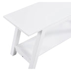 Banc en bois massif blanc avec étagère de rangement – Style fermier, 1 à 2 places