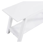 Banc en bois massif blanc avec étagère de rangement – Style fermier, 1 à 2 places