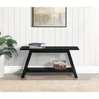 Banc en bois massif blanc avec étagère de rangement – Style fermier, 1 à 2 places