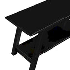 Banc en bois massif blanc avec étagère de rangement – Style fermier, 1 à 2 places