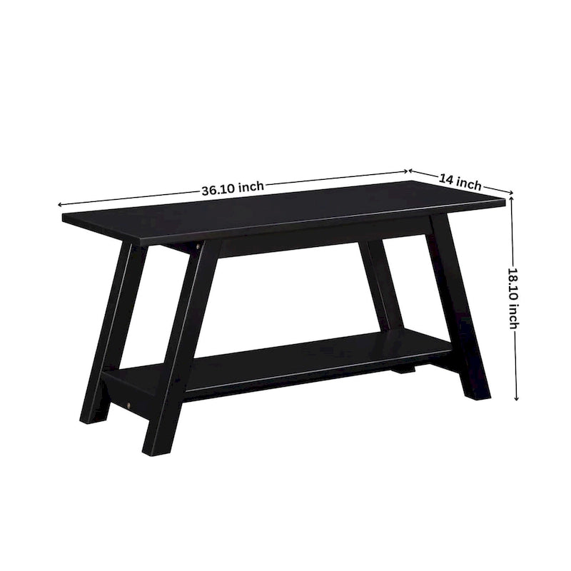 Banc en bois massif blanc avec étagère de rangement – Style fermier, 1 à 2 places