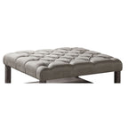 Pouf carré capitonné gris avec étagère ouverte – Style de transition, utilisation 1-2 personnes