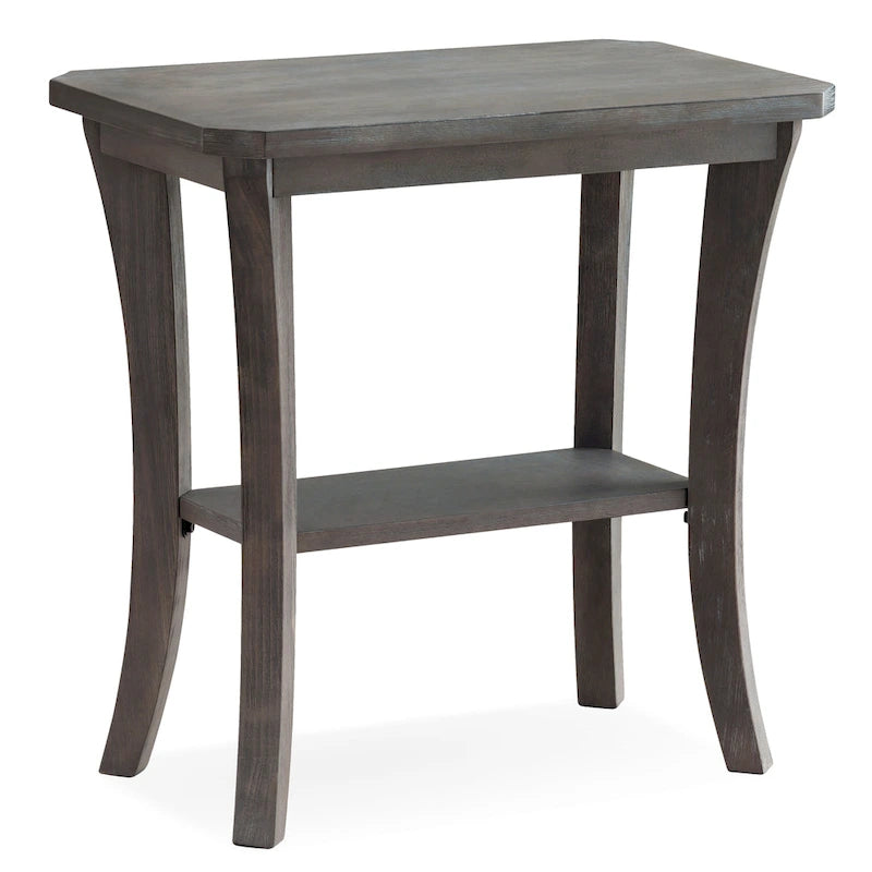 Table d'appoint étroite avec étagère – Gris / Cerisier Chocolat, un utilisateur