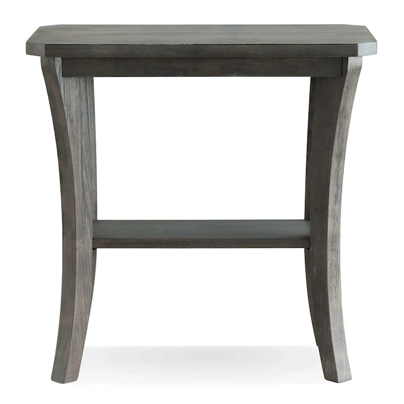 Table d'appoint étroite avec étagère – Gris / Cerisier Chocolat, un utilisateur