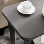 Table d'appoint étroite avec étagère – Gris / Cerisier Chocolat, un utilisateur