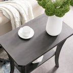 Table d'appoint étroite avec étagère – Gris / Cerisier Chocolat, un utilisateur
