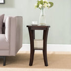 Table d'appoint étroite avec étagère – Gris / Cerisier Chocolat, un utilisateur