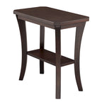 Table d'appoint étroite avec étagère – Gris / Cerisier Chocolat, un utilisateur