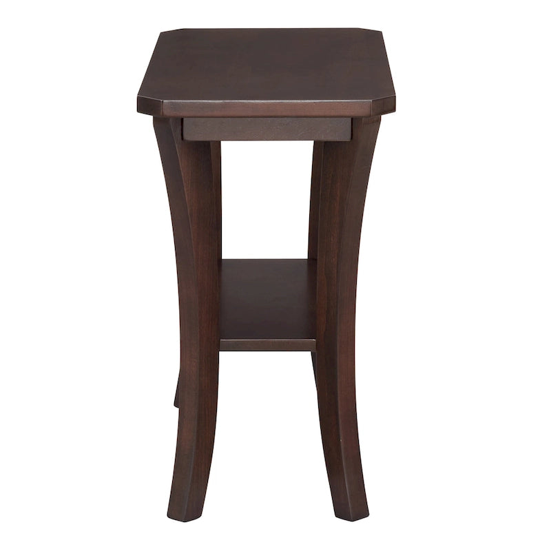 Table d'appoint étroite avec étagère – Gris / Cerisier Chocolat, un utilisateur
