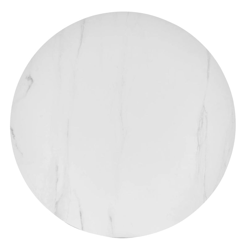 Table à manger ronde en marbre et chêne clair avec pied central – 90 cm ou 119 cm, 2 à 4 places