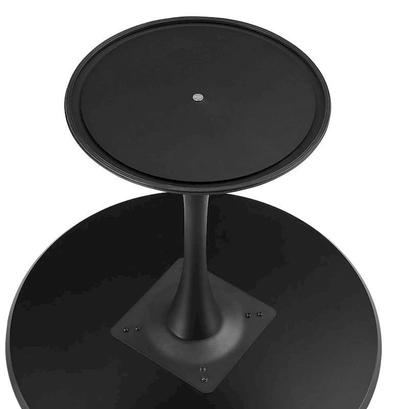 Table à manger ronde en marbre et chêne clair avec pied central – 90 cm ou 119 cm, 2 à 4 places