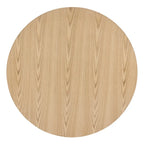Table à manger ronde en marbre et chêne clair avec pied central – 90 cm ou 119 cm, 2 à 4 places