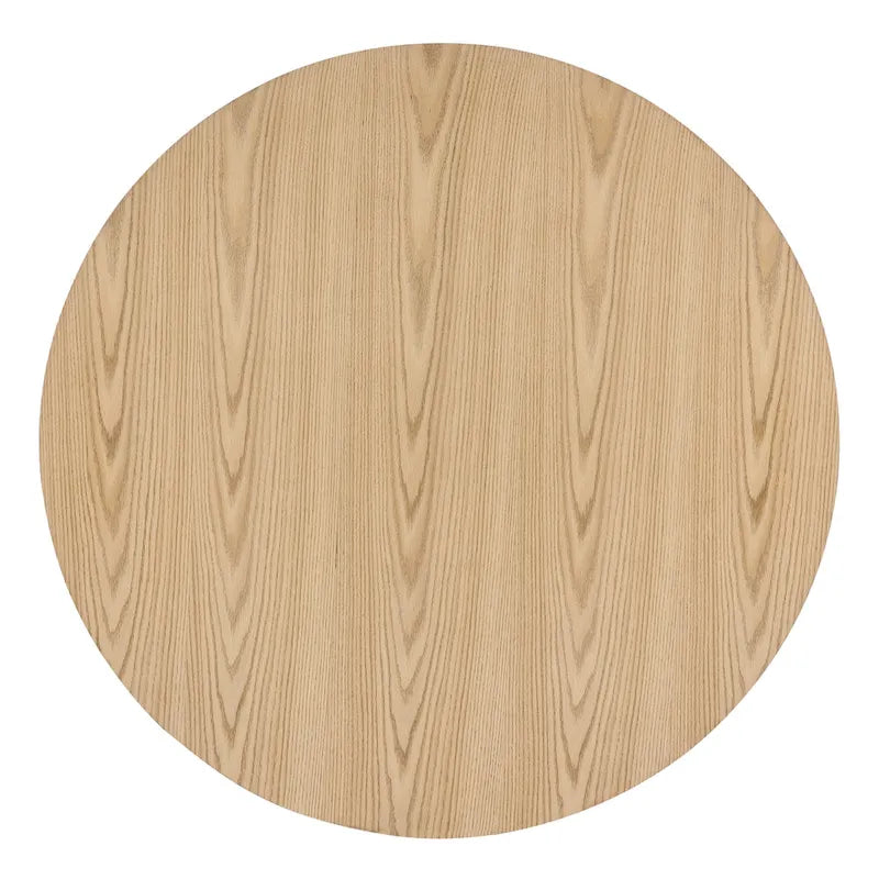 Table à manger ronde en marbre et chêne clair avec pied central – 90 cm ou 119 cm, 2 à 4 places