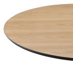 Table à manger ronde en marbre et chêne clair avec pied central – 90 cm ou 119 cm, 2 à 4 places