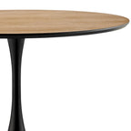 Table à manger ronde en marbre et chêne clair avec pied central – 90 cm ou 119 cm, 2 à 4 places