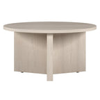 Table basse ronde multicolore avec piètement en X – Style scandinave, pour 1 à 2 personnes