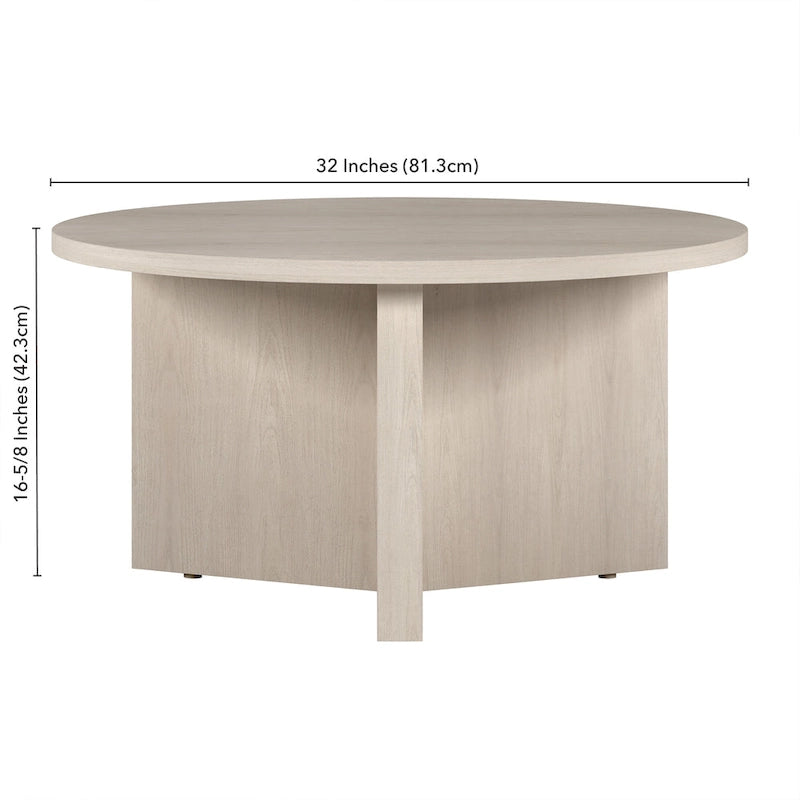 Table basse ronde multicolore avec piètement en X – Style scandinave, pour 1 à 2 personnes