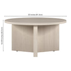 Table basse ronde multicolore avec piètement en X – Style scandinave, pour 1 à 2 personnes