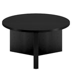 Table basse ronde multicolore avec piètement en X – Style scandinave, pour 1 à 2 personnes