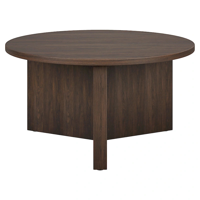 Table basse ronde multicolore avec piètement en X – Style scandinave, pour 1 à 2 personnes