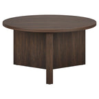 Table basse ronde multicolore avec piètement en X – Style scandinave, pour 1 à 2 personnes