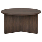 Table basse ronde multicolore avec piètement en X – Style scandinave, pour 1 à 2 personnes