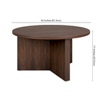 Table basse ronde multicolore avec piètement en X – Style scandinave, pour 1 à 2 personnes