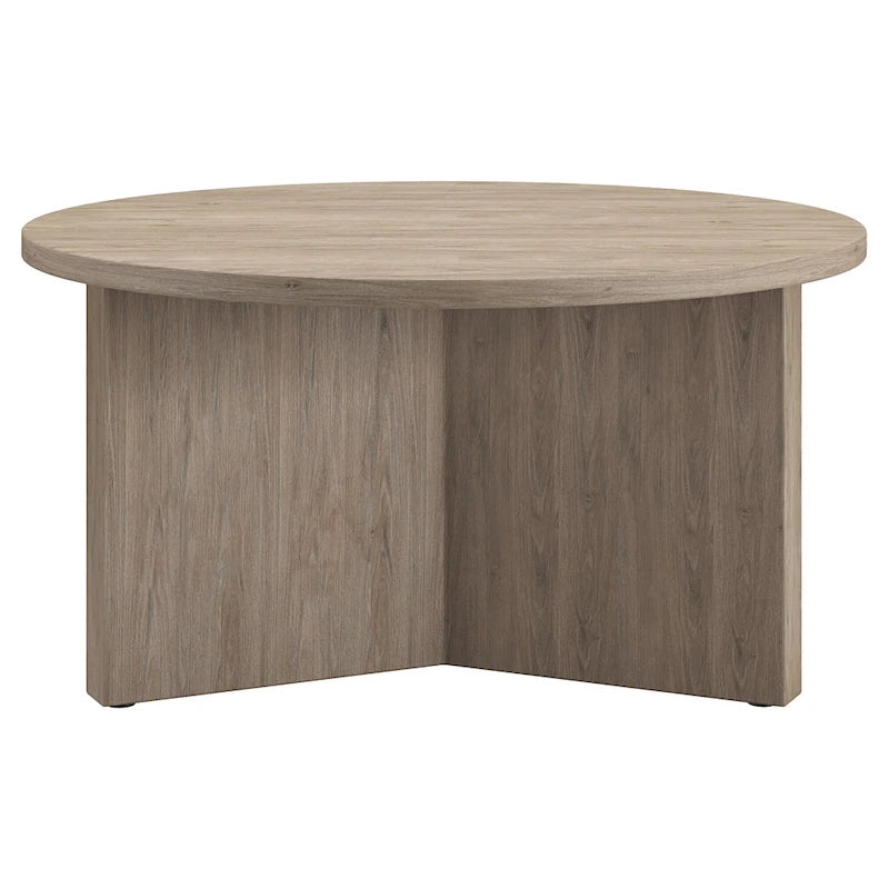 Table basse ronde multicolore avec piètement en X – Style scandinave, pour 1 à 2 personnes