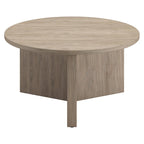 Table basse ronde multicolore avec piètement en X – Style scandinave, pour 1 à 2 personnes