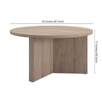 Table basse ronde multicolore avec piètement en X – Style scandinave, pour 1 à 2 personnes
