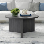 Table basse ronde multicolore avec piètement en X – Style scandinave, pour 1 à 2 personnes