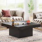 Table basse carrée LED multicolore – Style rustique de ferme, pour 1 à 4 personnes